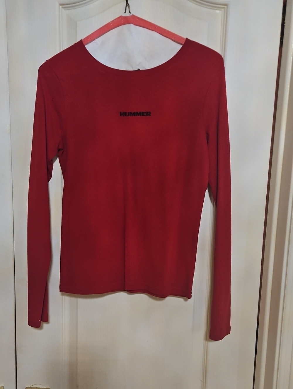 Hummer Women's Red Long-Sleeve Scoop Neck Top